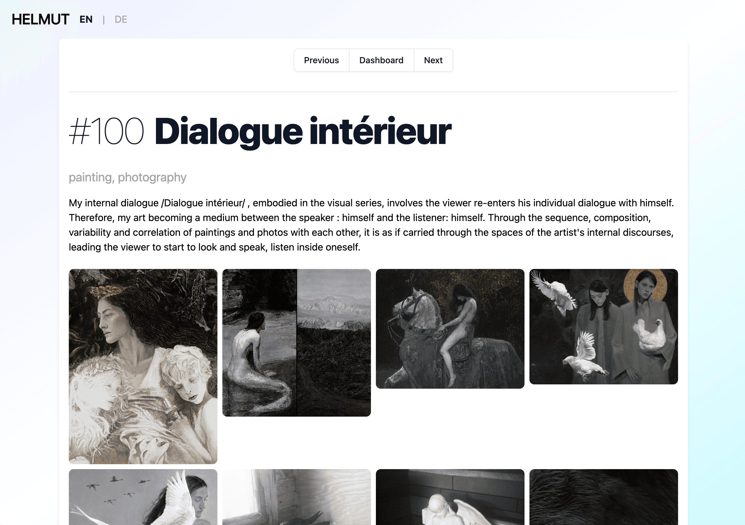 HELMUT Open Call Detail Page